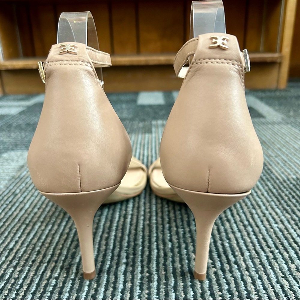 Sam Edelman Soft Beige Nude Patti Ankle Strap Open Toe Heels, size 9.5 WIDE - Picture 8 of 12